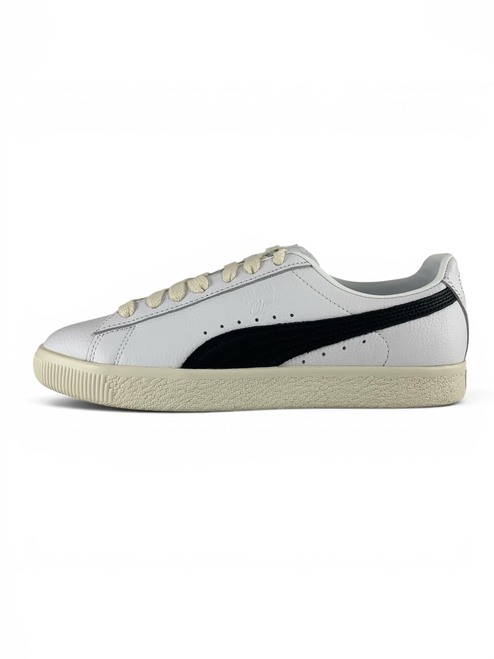 PUMA Clyde Leather White Black Sneakers Men's Shoes 398703-01